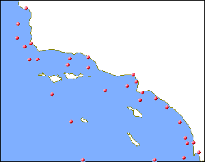 map showing weather buoy locations
